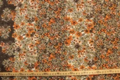 Viscose Tricot - 70's Flowers Brown/Orange/Beige