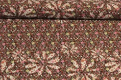 Viscose Tricot - Tiny and Big Flowers on Dark Taupe