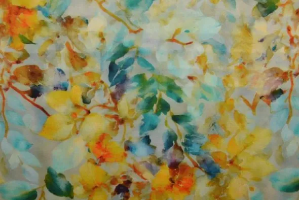 Viscose - Watercolor Flowers - Happy Summer