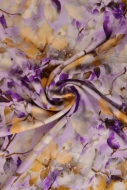 Viscose - Watercolor Flowers - Purple Fall