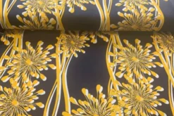 Viscose - Wiggle Yellow Flowers on Navy