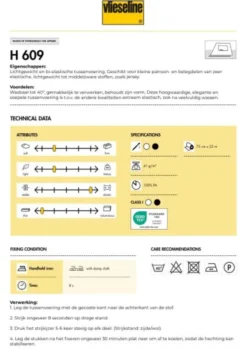 Vlieseline - H609 Bi-Stretch Zwart - 1 meter